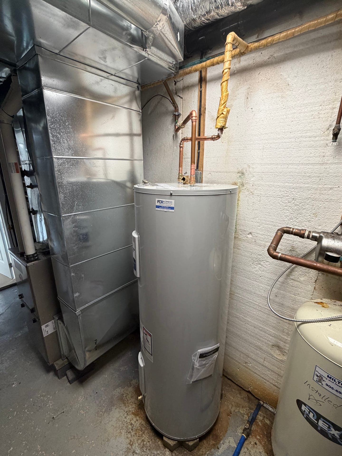 Water heater installation - FDR Plumbing, Milton, ON